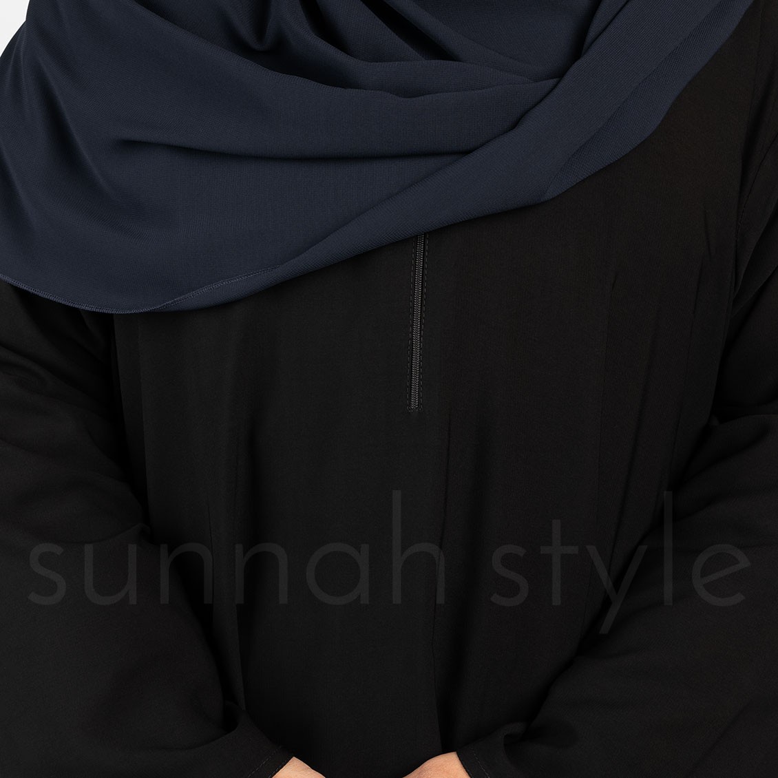 Sunnah Style Plain Closed Abaya Plus Black
